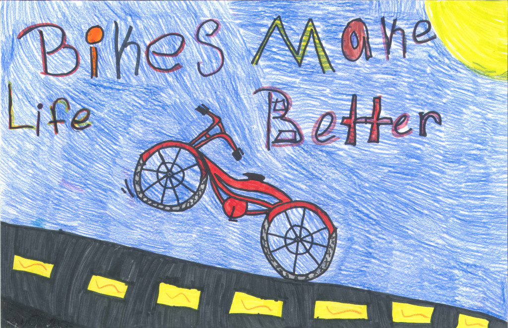 Winner of the People's Choice Award for the 2013 5th Grade Bicycle Poster Contest