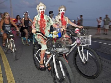 a picture of a zombie biker