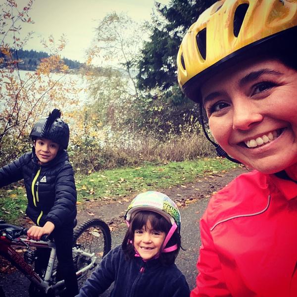 Mom Tonya shared this with us, saying, "Kids out of school, cold & rainy, time to ride!"