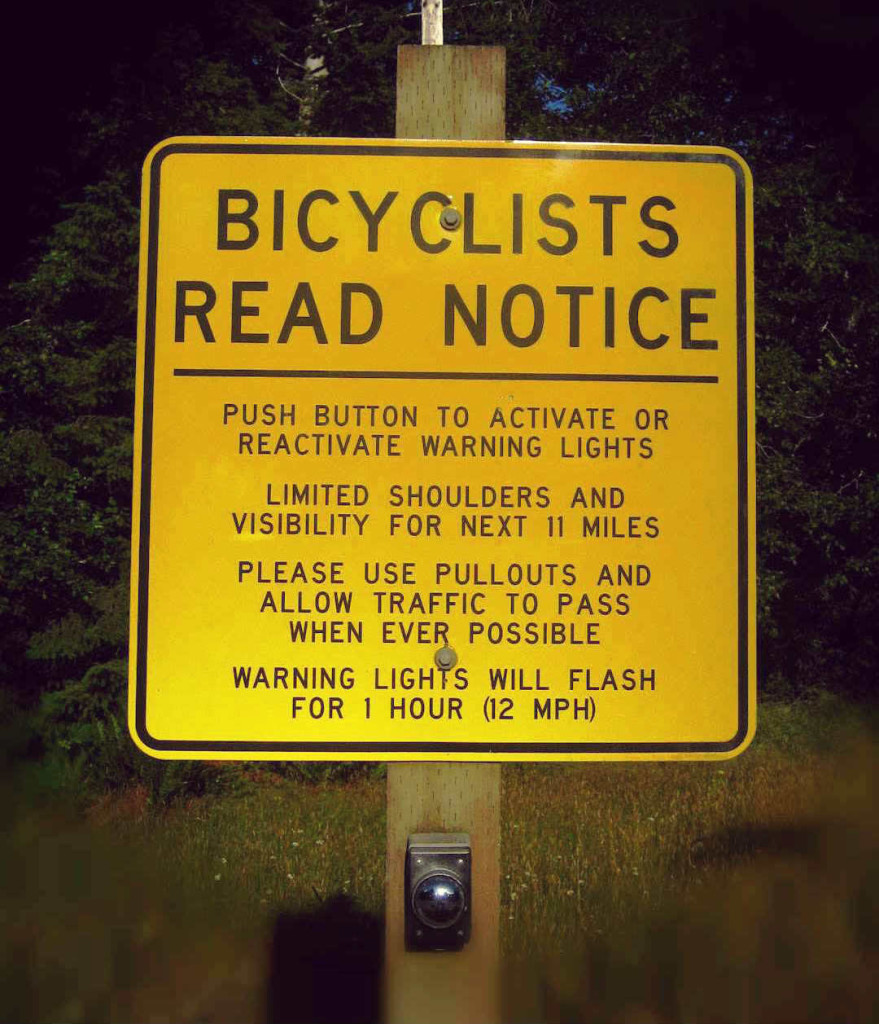 101 bike warning sign
