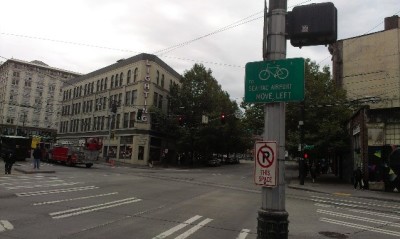 SeaTac Airport Bike Sign