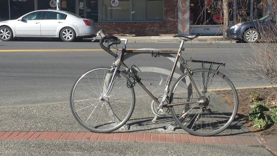 Sportworks, headquartered in Woodinville, WA, created a custom bike rack for Pullman. The shape suggests the gently rolling Palouse hills
