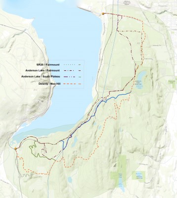 Route options for ODT-Eaglemount Trail.