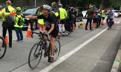 Woman riding on bike everywhere day